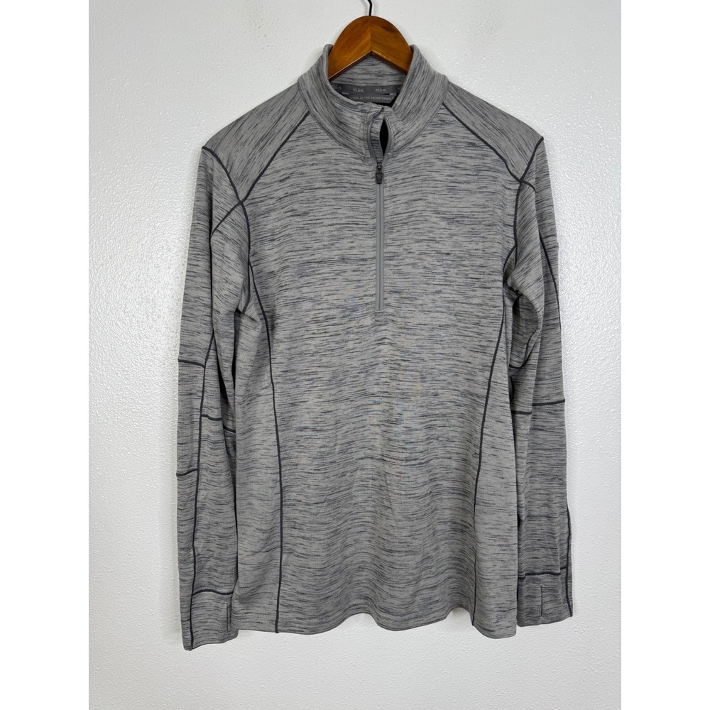 Kuhl Revel‎ Mens Gray Space Dye 1/4 Zip Pullover Sweater Thumbholes Medium